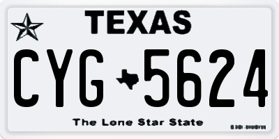TX license plate CYG5624