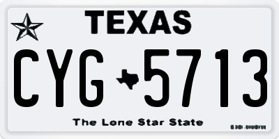 TX license plate CYG5713