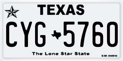 TX license plate CYG5760