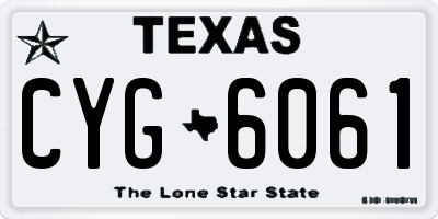 TX license plate CYG6061