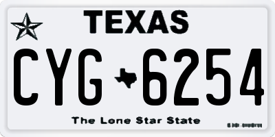TX license plate CYG6254