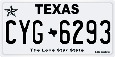TX license plate CYG6293