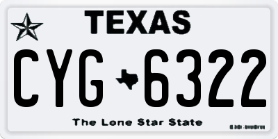 TX license plate CYG6322
