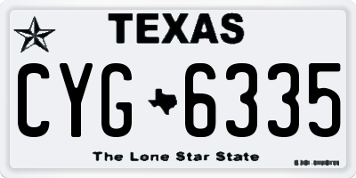 TX license plate CYG6335
