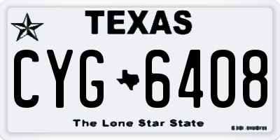 TX license plate CYG6408