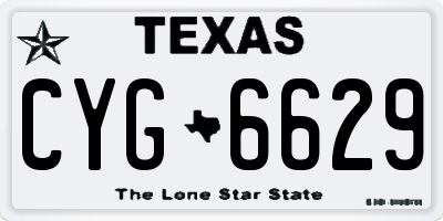 TX license plate CYG6629
