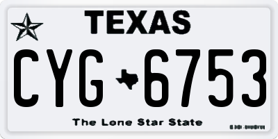 TX license plate CYG6753