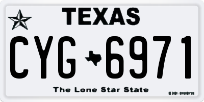 TX license plate CYG6971