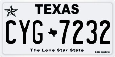TX license plate CYG7232