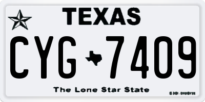 TX license plate CYG7409