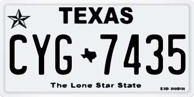 TX license plate CYG7435