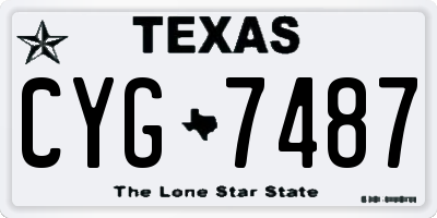 TX license plate CYG7487
