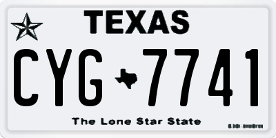 TX license plate CYG7741