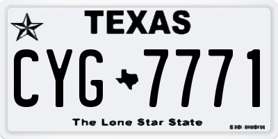 TX license plate CYG7771