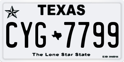 TX license plate CYG7799