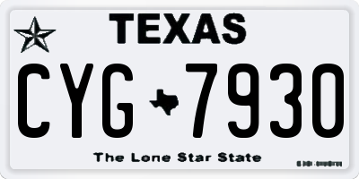 TX license plate CYG7930