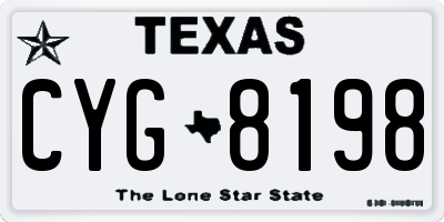 TX license plate CYG8198