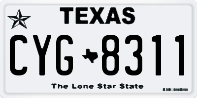 TX license plate CYG8311