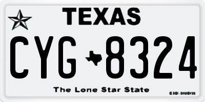 TX license plate CYG8324