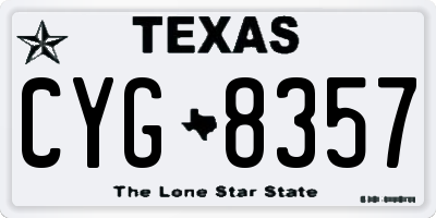 TX license plate CYG8357