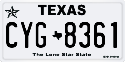 TX license plate CYG8361