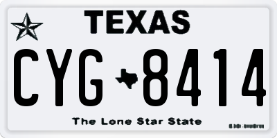 TX license plate CYG8414