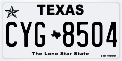 TX license plate CYG8504