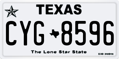 TX license plate CYG8596