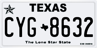 TX license plate CYG8632