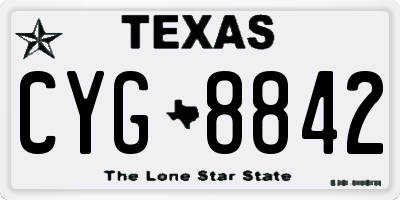 TX license plate CYG8842