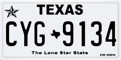 TX license plate CYG9134