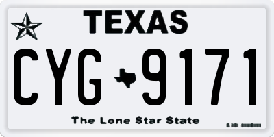 TX license plate CYG9171