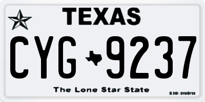 TX license plate CYG9237