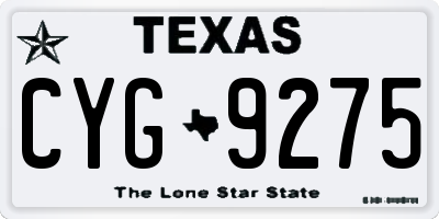 TX license plate CYG9275