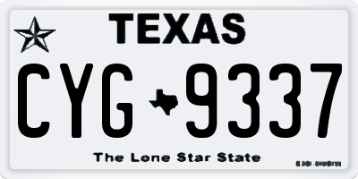 TX license plate CYG9337