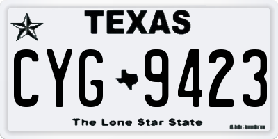TX license plate CYG9423