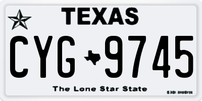 TX license plate CYG9745