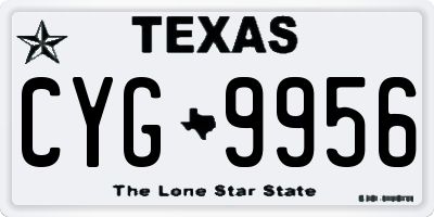 TX license plate CYG9956
