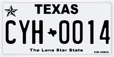 TX license plate CYH0014