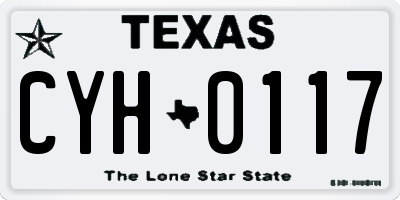 TX license plate CYH0117