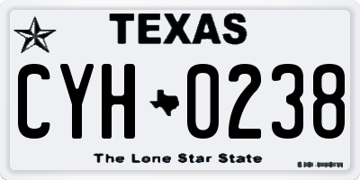 TX license plate CYH0238
