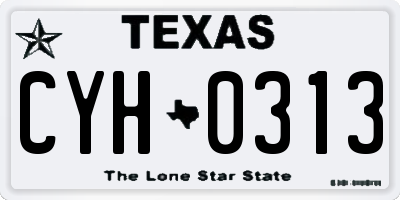 TX license plate CYH0313