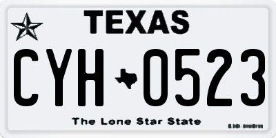 TX license plate CYH0523