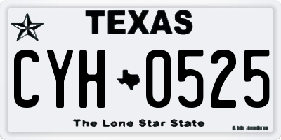 TX license plate CYH0525