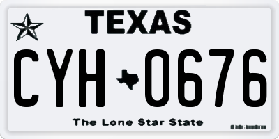 TX license plate CYH0676
