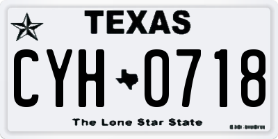 TX license plate CYH0718
