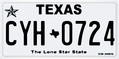 TX license plate CYH0724