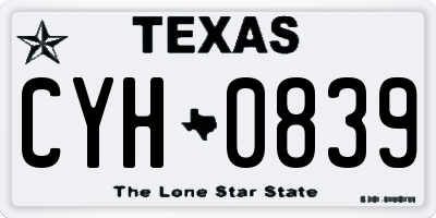 TX license plate CYH0839