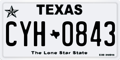 TX license plate CYH0843