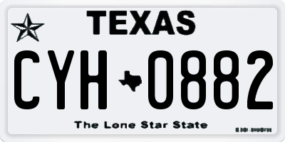 TX license plate CYH0882